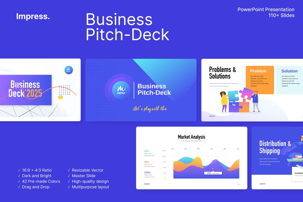 Impress | Pitch Deck Presentation Template - Pixeliya