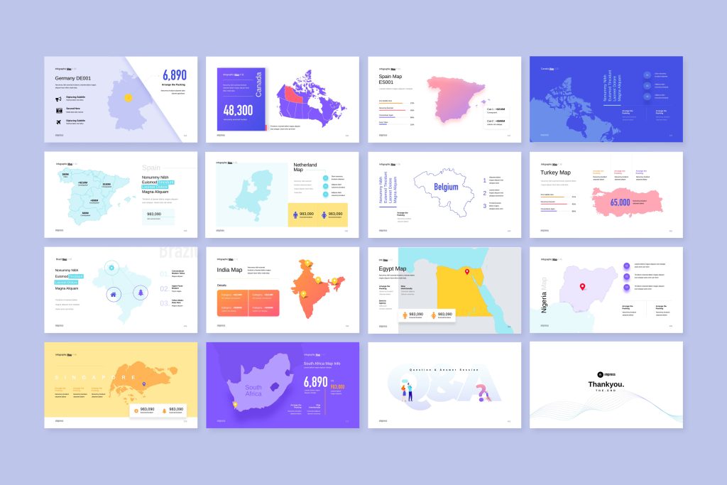 Map Infographic PowerPoint Presentation - Pixeliya