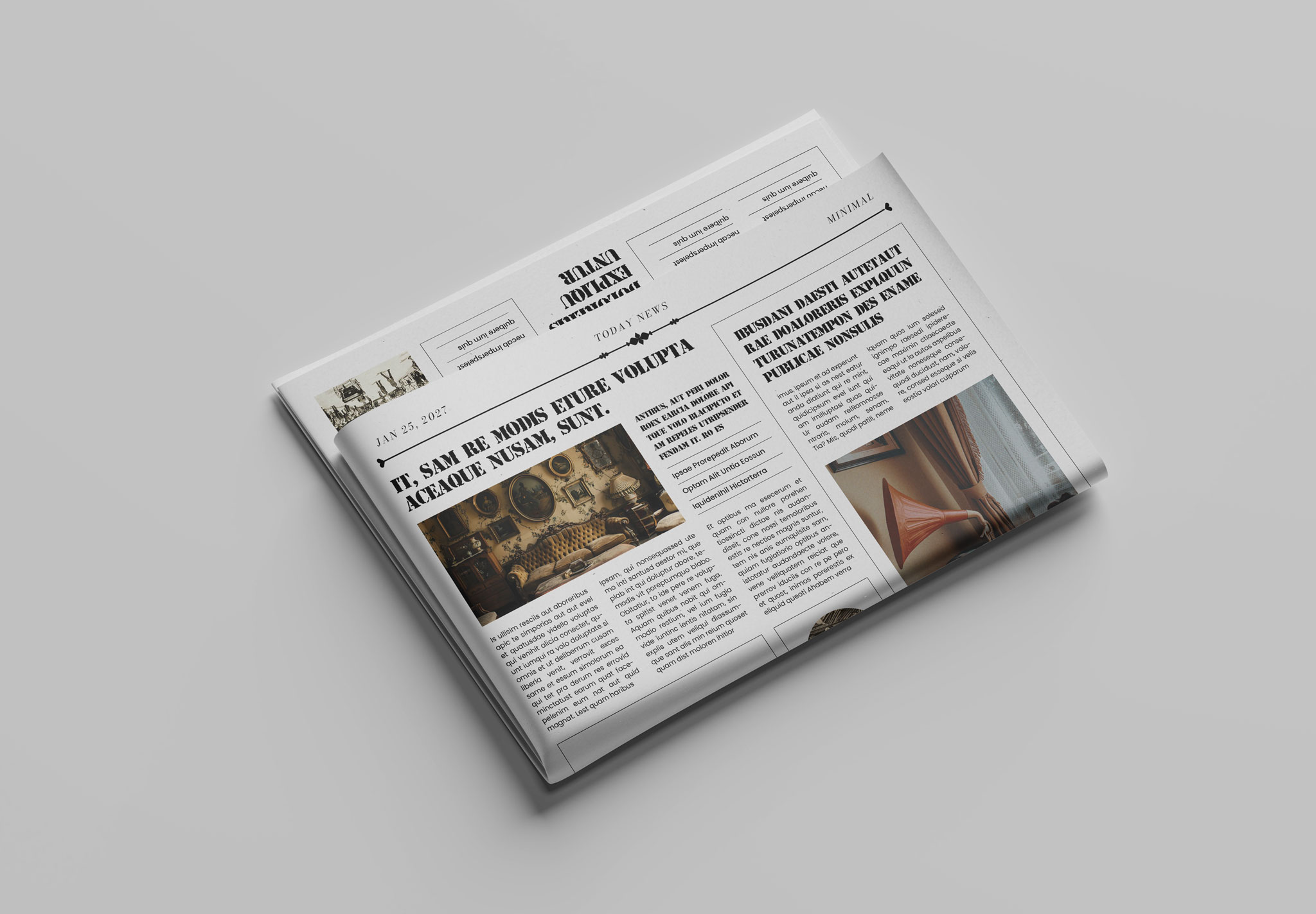 VintageNewspaperLayout | 8 Page Premium Retro Newspaper Template image 1