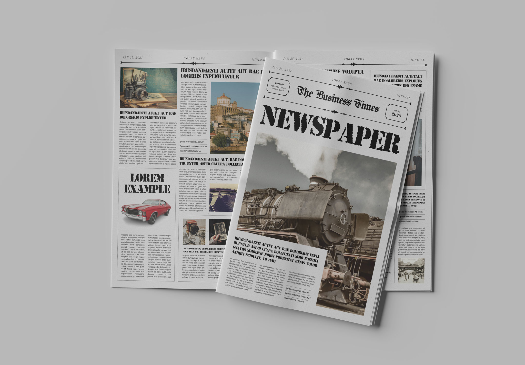 VintageNewspaperLayout | 8 Page Premium Retro Newspaper Template image 2