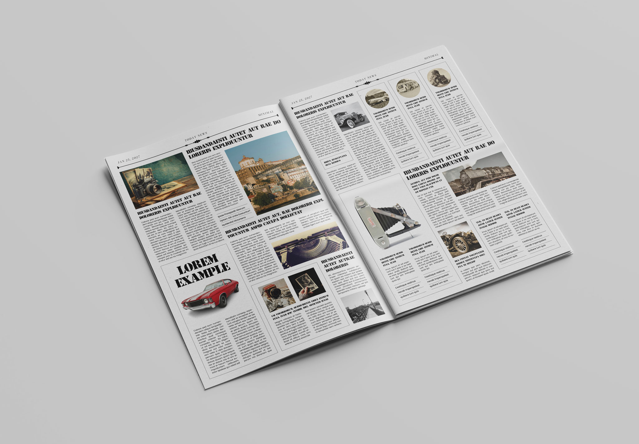 VintageNewspaperLayout | 8 Page Premium Retro Newspaper Template image 3