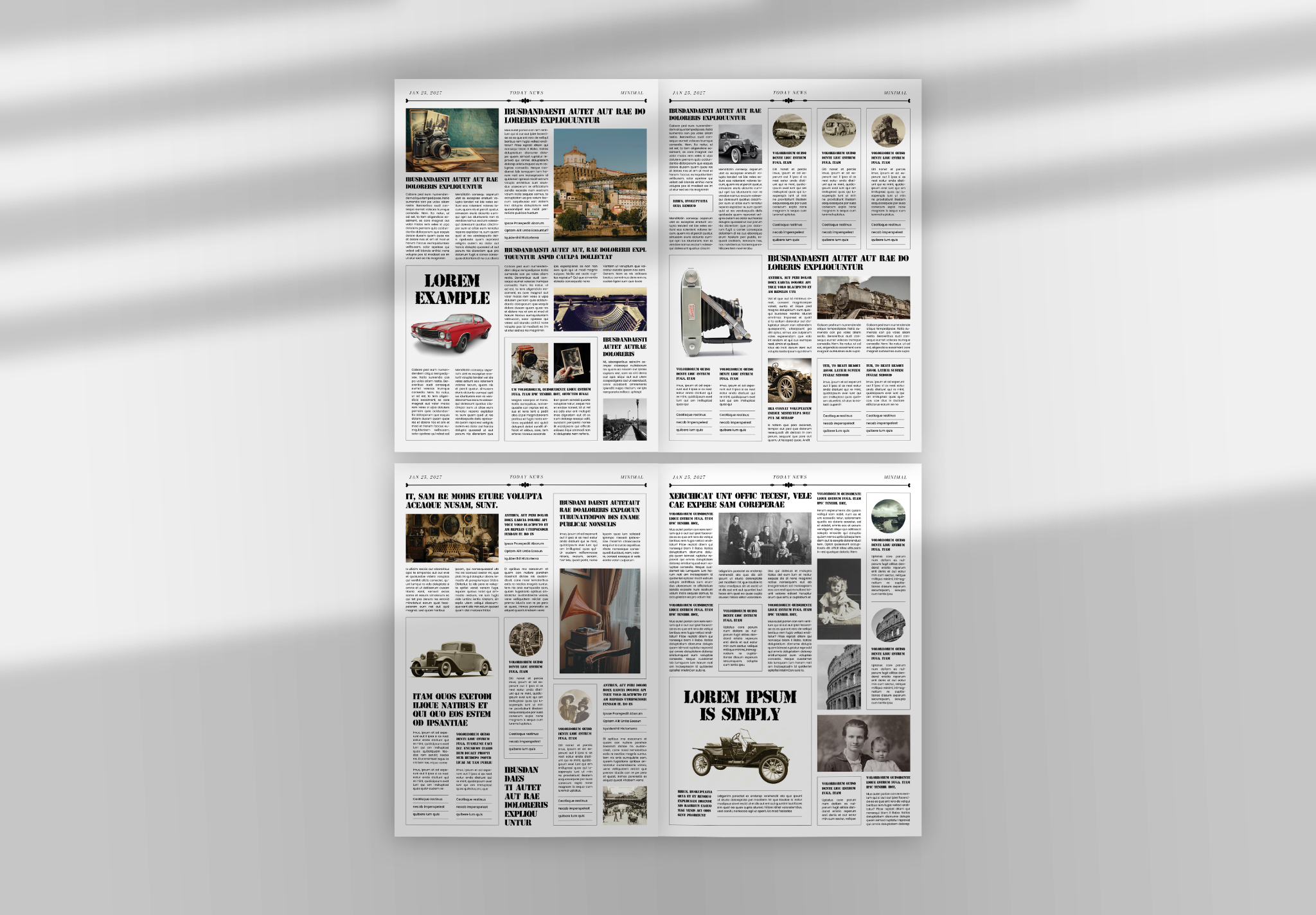 VintageNewspaperLayout | 8 Page Premium Retro Newspaper Template image 4