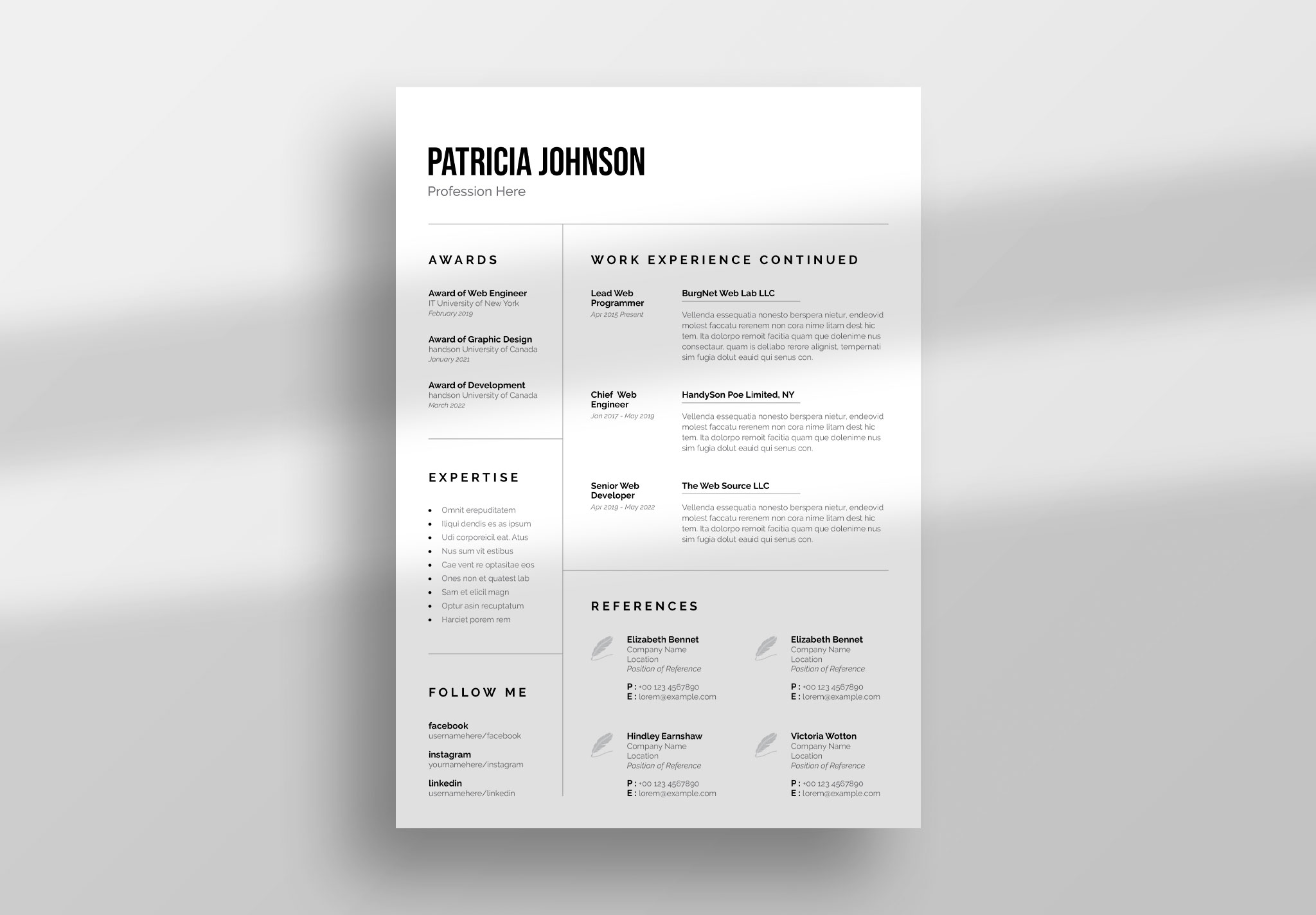 Clean Resume/CV Template image 5