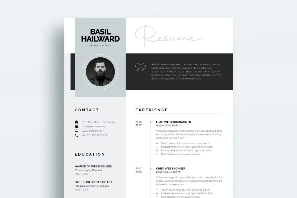 Modern Resume/CV Template thumbnail