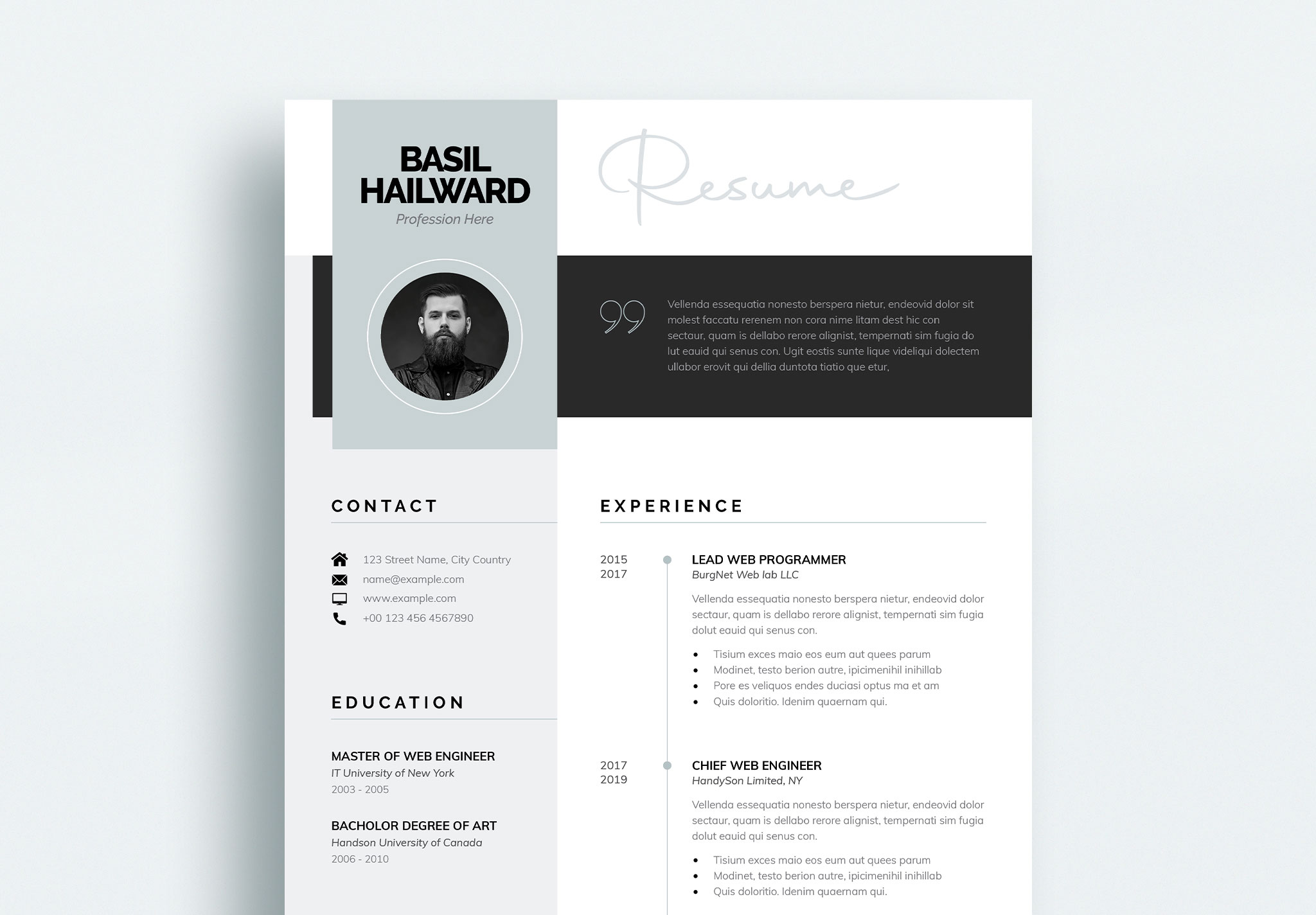 Modern Resume/CV Template cover image