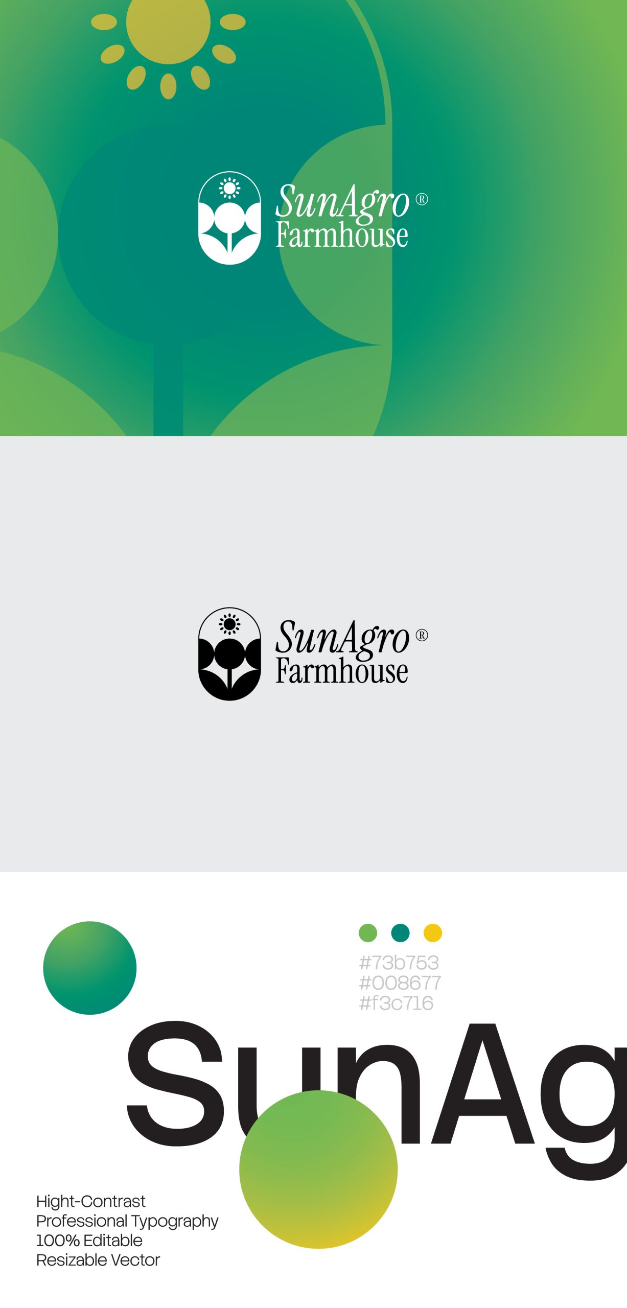 SunAgro Logo | Modern Agriculture Vector Brand Identity image 1
